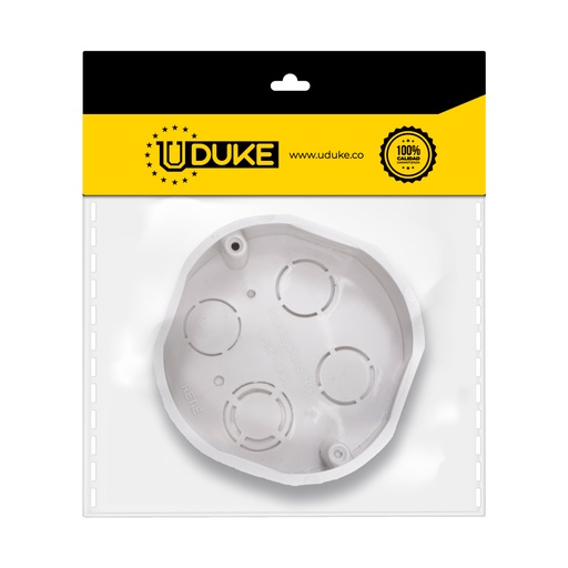 [8719K] CAJA PLASTICA OCTAGONAL BLANCA CERTIFICADA PQT X 1 UDUKE