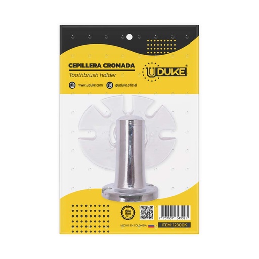 [12300K] CEPILLERA CROMADA EN BLISTER UDUKE (9114)