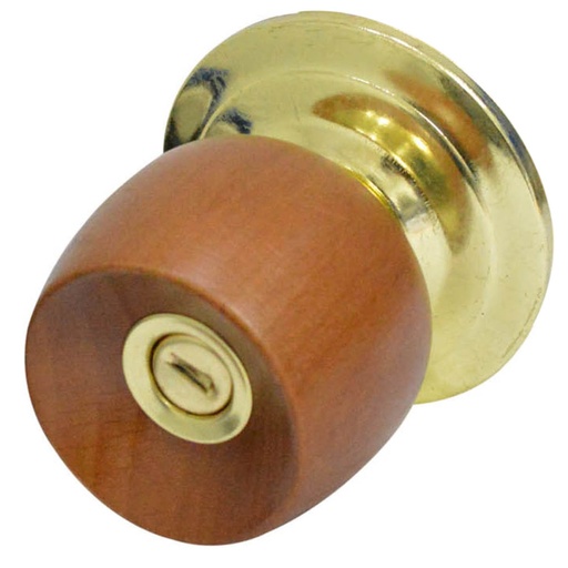 [4668] CHAPA BOLA ALCOBA P/MADERA UDUKE COLOR MIEL ESCUDO DORADO (5831-QJM) (HT20175)