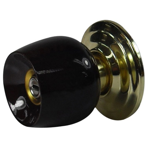 [4138] CHAPA BOLA BANO P/MADERA UDUKE COLOR CAFE OSCURA ESCUDO DORADO (5832-SJM) (HT20184)