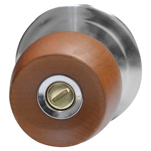[4137A] CHAPA BOLA BANO P/MADERA UDUKE COLOR MIEL ESCUDO CROMADO (5832-QJM) (HT20183S)