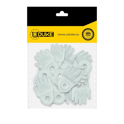 [5079K] CHAPETA MANITO PLASTICA ESPEJO Y VIDRIOS PQT X 20 UDUKE