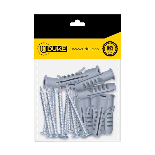 [13606K] CHAZO CON TORNILLO 3/8 PLASTICO PQT X 10 UDUKE