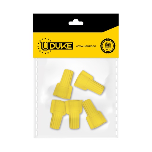 [13898K] CONECTOR PARA CABLE DE COBRE AMARILLO PQT X 5 UDUKE