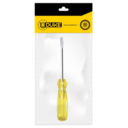 [667K] DESTORNILLADOR AMARILLO 1/4X4 (-) PQT X 1 UDUKE