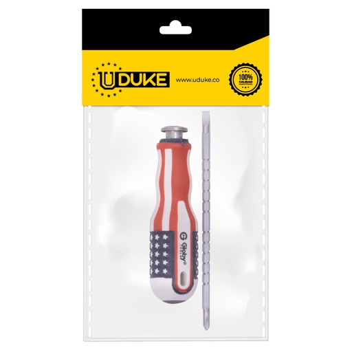 [8268DK] DESTORNILLADOR DOBLE PUNTA PEQUEÑO CON SEGURO U.S.A. PQT X 1 UDUKE
