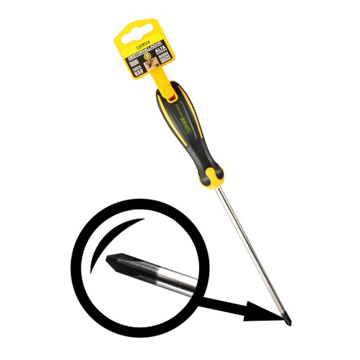 [11074] DESTORNILLADOR UDUKE MANGO CAUCHO 1/4X6 C/V (+) (HT80204)