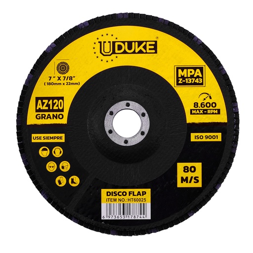 [6060] DISCO FLAP UDUKE 7 GRANO 120 (180MM X 22MM) (HT60025)