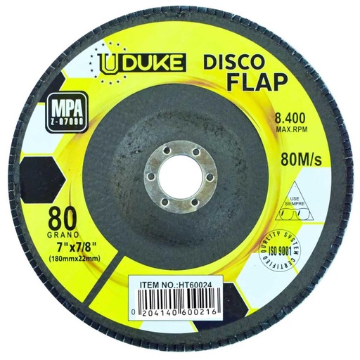 [6059] DISCO FLAP UDUKE 7 GRANO 80 (180MM X 22MM) (HT60024)