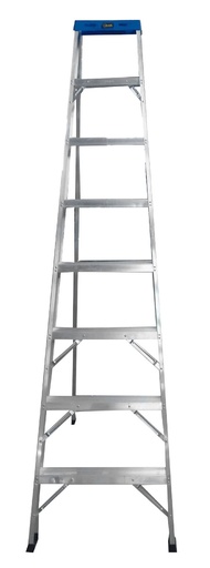 [13648] ESCALERA DE ALUMINIO 7 PELDANOS CAP 150 KILOS USO INDUSTRIAL UDUKE CON PLATAFORMA 227 CMS (HT1317)