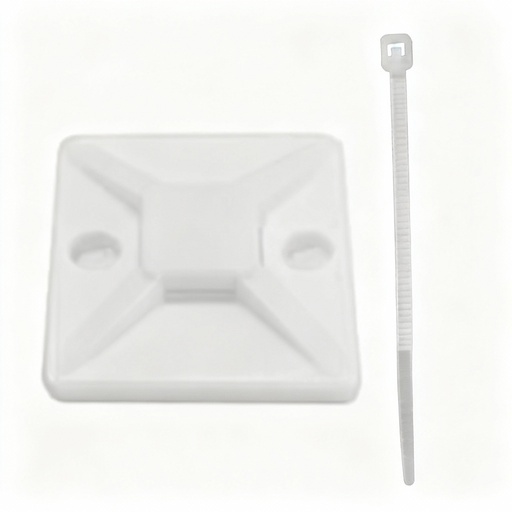 [9217K] GRAPA ADHESIVA PARA CABLES (2.4x2.4 CM) PARA USAR CON AMARRAS PQT X 5 UDUKE