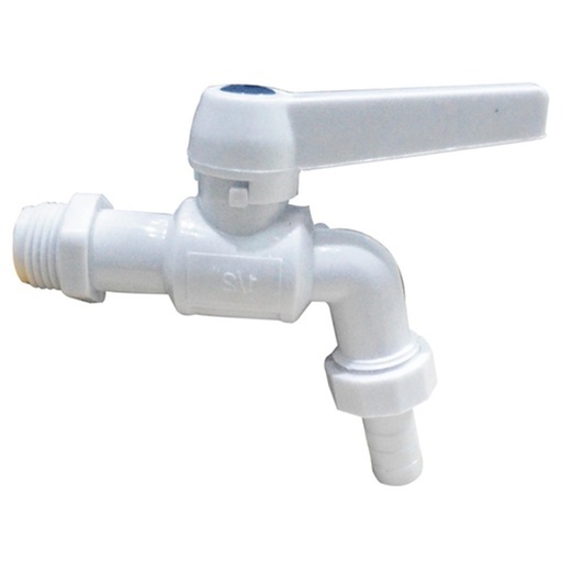 [4489] GRIFO PLASTICO BLANCO PALANCA CON RACOR (HT20148)
