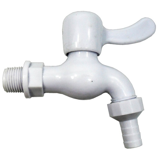 [864] GRIFO PLASTICO GG BLANCO ALETA CON RACOR UDUKE (HT20146)
