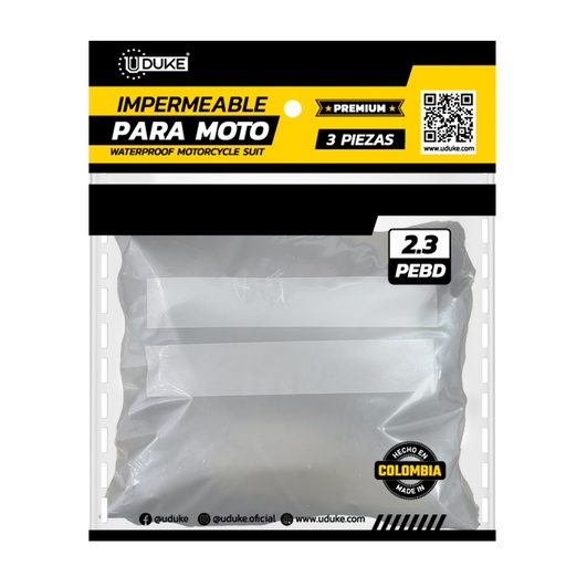 [19710K] IMPERMEABLE PARA MOTO PLASTICO COMPLETO REFLECTIVO PRO-PREMIUM TALLA L (IPL)