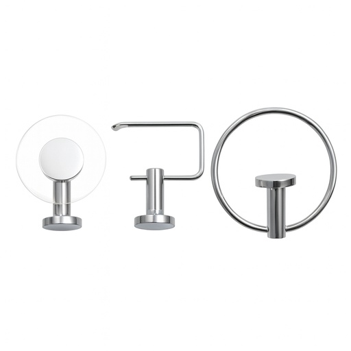 [20692] KIT ACCESORIOS PARA BAÑO X 3 PIEZAS CROMADO UDUKE  (HT2164)