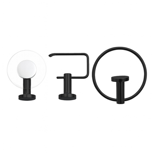 [20693] KIT ACCESORIOS PARA BAÑO X 3 PIEZAS NEGRO UDUKE  (HT2165)