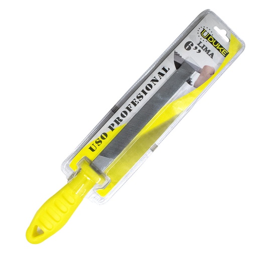 [13955] LIMA PLANA 6 CON MANGO AMARILLO EN BLISTER UDUKE (HT1410)