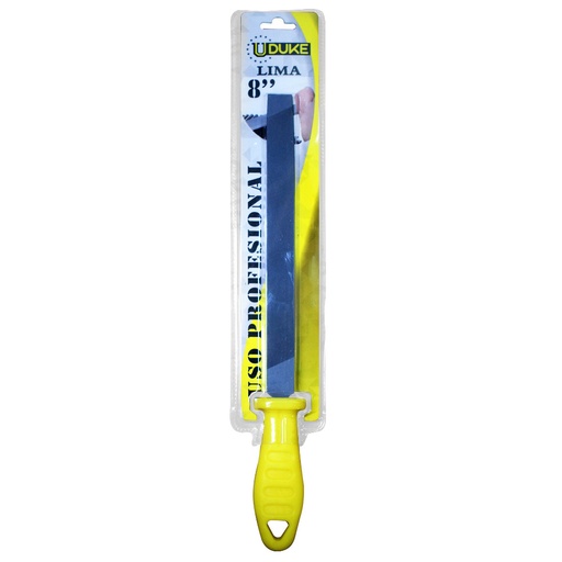 [12755] LIMA PLANA 8" CON MANGO AMARILLO EN BLISTER UDUKE (HT90308)