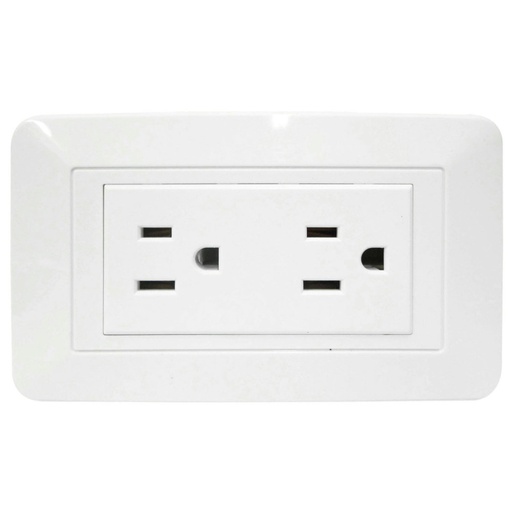 [1747] LINEA BK BLANCA INCRUSTAR TOMA DOBLE 110-220 (118Z-06) (HT20339)