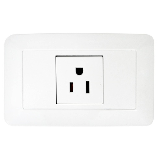 [1769] LINEA BK BLANCA INCRUSTAR TOMA SENCILLO 110-220 (RETIE-FL) (118Z-08) (HT20340)