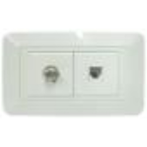 [4088] LINEA BK BLANCA INCRUSTAR TOMA TELEFONO + TV (118Z-78) (HT20343)