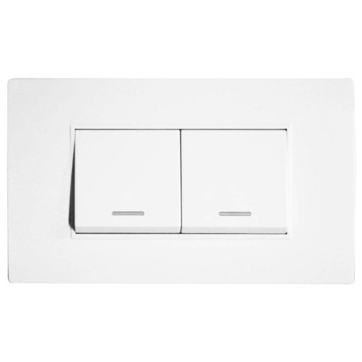 [1626B] LINEA BK PLUS BLANCA INCRUSTAR SWICHE DOBLE CONMUTABLE 110-220 (118K-02-3W) (HT20675)