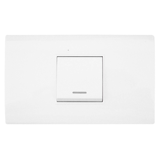 [1635B] LINEA BK PLUS BLANCA INCRUSTAR SWICHE SENCILLO CONMUTABLE 110-220 (118K-01-3W) (HT20676)