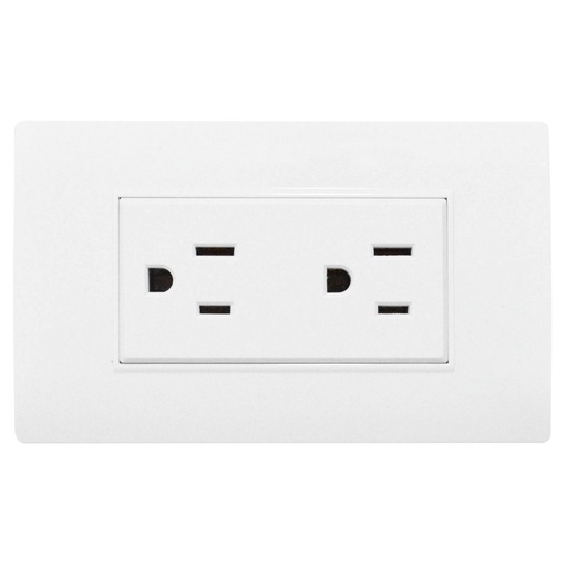 [1747B] LINEA BK PLUS BLANCA INCRUSTAR TOMA DOBLE 110-220 (118K-06) (HT20680)