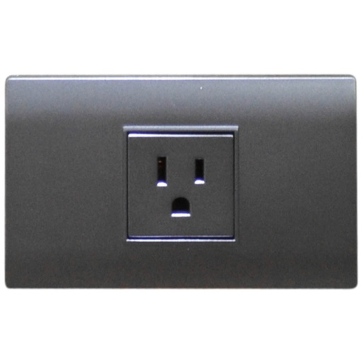 [1769G] LINEA BK PLUS GRIS INCRUSTAR TOMA SENCILLO 110-220 (118K-08-FMGRY) (HT20709)