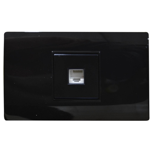 [1649N] LINEA BK PLUS NEGRA INCRUSTAR TOMA LAN INTERNET (118K-27-BLK) (HT20729)