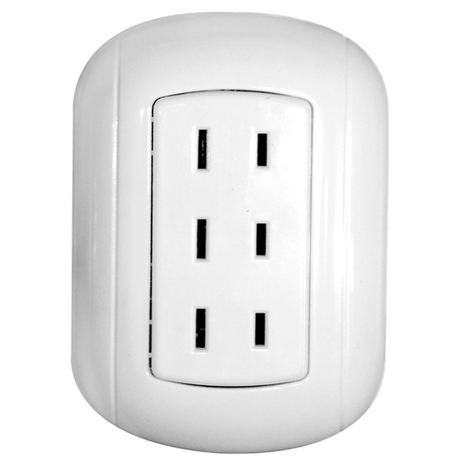 [5627B] LINEA BK SOBREPONER BLANCO TOMA TRIPLE SIN POLO TIERRA (HT20554A)