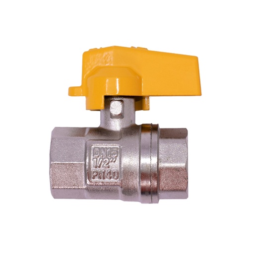 [1159] LLAVE GAS CROMADA PN40 (CHAPOLA AMARILLA) (HT70006)
