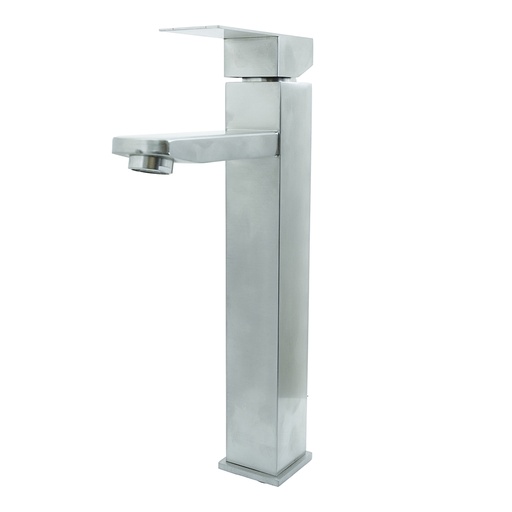 [19902] LLAVE LAVAMANOS MONOCONTROL ACERO INOXIDABLE CUADRADA
SATINADA  ALTA 30 CM
UDUKE
(HT2033)