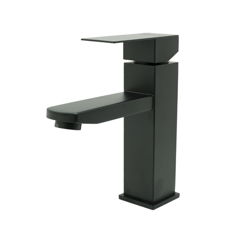 [19899] LLAVE LAVAMANOS MONOCONTROL ACERO INOXIDABLE NEGRO BAJA 18 CM UDUKE (HT2030)
