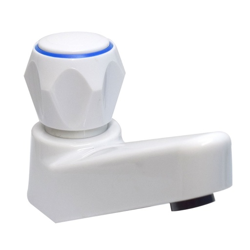 [13575] LLAVE LAVAMANOS POMO PRISMA BLANCA UDUKE PLASTICA (HT1204)