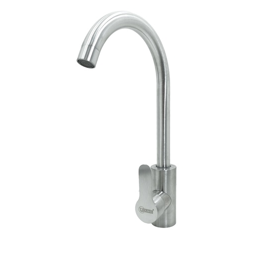 [19918] LLAVE LAVAPLATOS ACERO INOXIDABLE MONOCONTROL  REDONDA CROMADA UDUKE (HT2049)