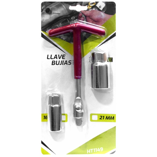 [13533] LLAVE SACA BUJIAS EN T X 3PCS 16MM Y 21MM UDUKE (HT1149)