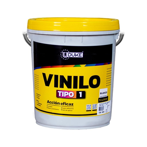 [14552K] PINTURA VINILO TIPO 1 USO EXTERIOR-INTERIOR BLANCO CUÑETE (UDUKE)