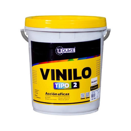 [14562K] PINTURA VINILO TIPO 2 INTERIOR BLANCO CUÑETE (UDUKE)