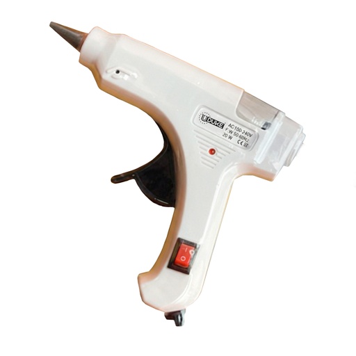 [10923] PISTOLA SILICONA UDUKE BLANCA PEQUENA 20W CON SWICHE (HT80033)