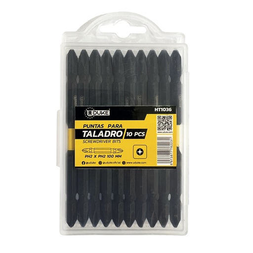 [13444] PUNTAS TALADRO DOBLE X 10PCS ESTRIA UDUKE (HT1036)