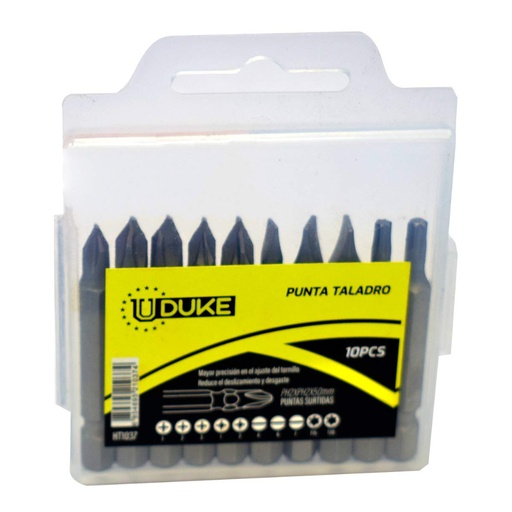 [13445] PUNTAS TALADRO X 10PCS SURTIDAS UDUKE (HT1037)