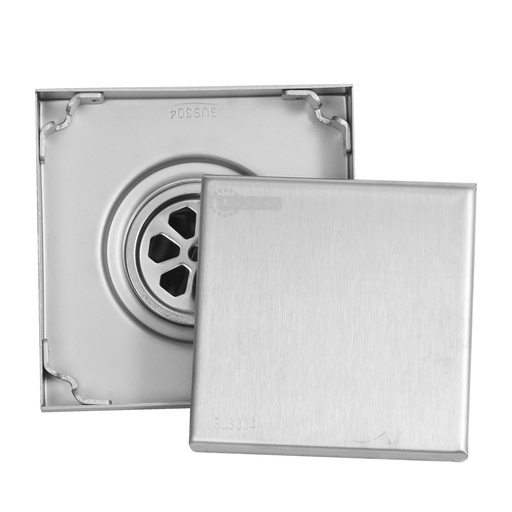 [17853] REJILLA SIFON PISO INVISIBLE  ACERO INOXIDABLE 10X10 UDUKE  (HT1582)