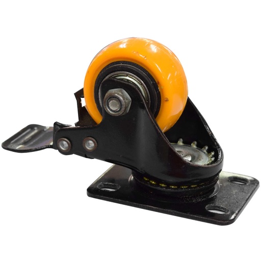 [7893] RODACHINES 1 1/2" PLANO NARANJA CON FRENO GIRATORIO 40MM (40 KLS (INDIVIDUAL) (HT40087)
