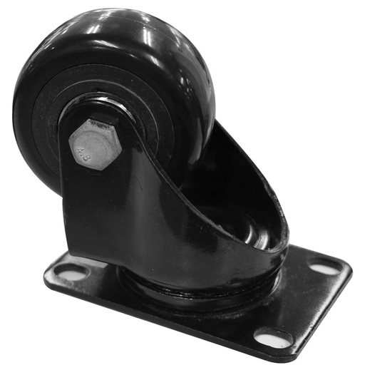 [7890] RODACHINES 2 1/2 PLANO NEGRO PESA GIRATORIO 65MM 100KG (INDIVIDUAL) (HT40083)