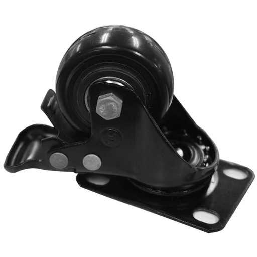 [10911] RODACHINES 2 PLANO NEGRO CON FRENO GIRATORIO 50MM 80KG (INDIVIDUAL) (HT80020)