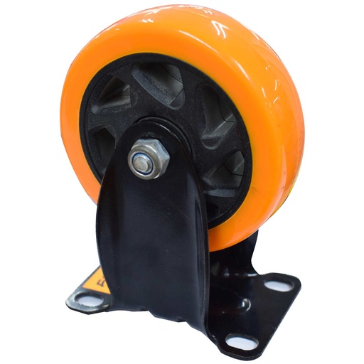 [5980] RODACHINES 4 PLANO NARANJA PESADO FIJO 100MM 120KG (INDIVIDUAL) (RFNF100)(HT30090)