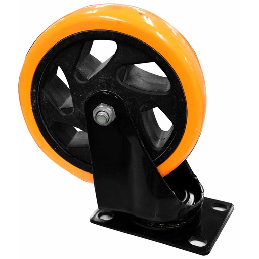 [5984] RODACHINES 5" PLANO NARANJA PESA GIRATORIO 125MM 150KG (INDIVIDUAL) (RPNF125)(HT30088)