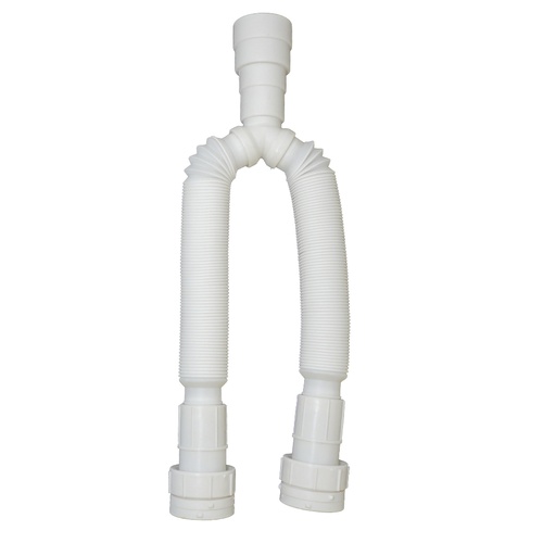 [20815] SIFON LAVAPLATOS FLEXIBLE BLANCO DOBLE  1 1/4" BLANCO  UDUKE (HT2283)
