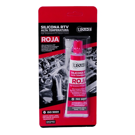 [11004] SILICONA UDUKE 50 ML RTV ROJA ALTA TEMPERATURA AUTOMOTRIZ (HT80123)